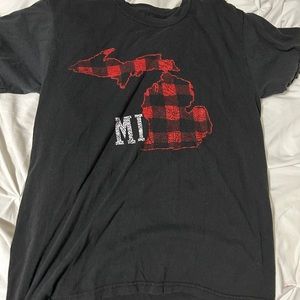 Short sleeve plaid michigan shirt